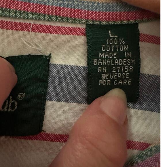 Vintage Classic Multicolored Pastel Stripe Coastal Preppy Button Down Top - Picture 8 of 11